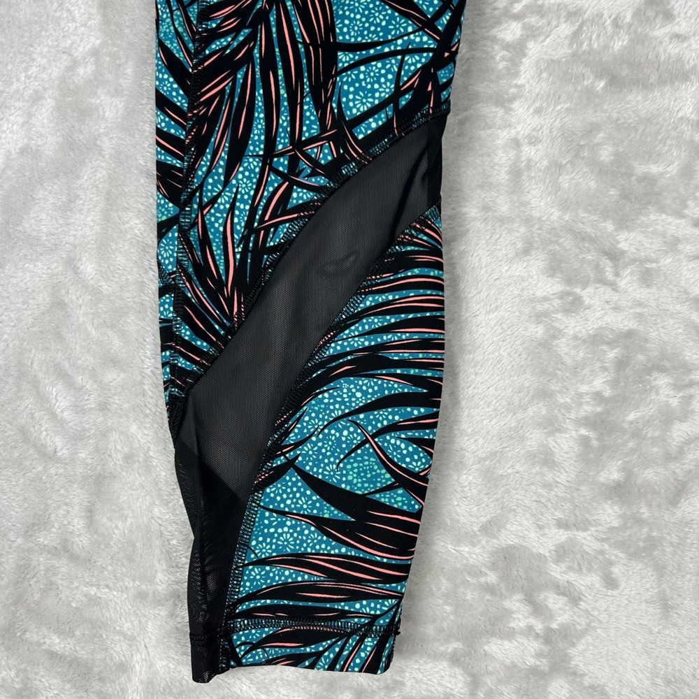 Lululemon leggings workout pants Tight II Palm Lace Tofino Teal Multi Size 12 - Picture 10 of 11